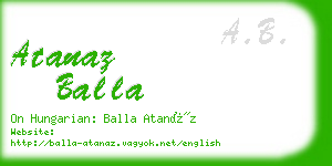 atanaz balla business card